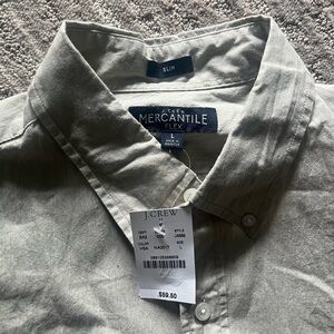 J. Crew Mercantile Men’s Flex Slim Button Down (Light Tan)